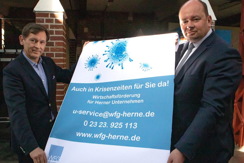 v.l. OB Dr. Frank Dudda und Holger Stoye, Chef der Wirtschaftsförderung.