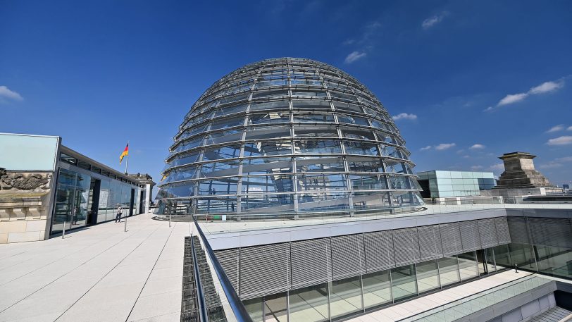 Die Kuppel des Reichstags in Berlin.