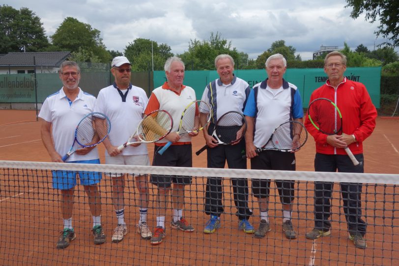 Emschertaler Herren 70 werden Gruppensieger in der Westfalenliga. v.l. Heinz Saul, Dr.Peter Rummelt, Gerd Krümmel, Norbert Loer, Theo Kümpel, Bernd Lichtner.