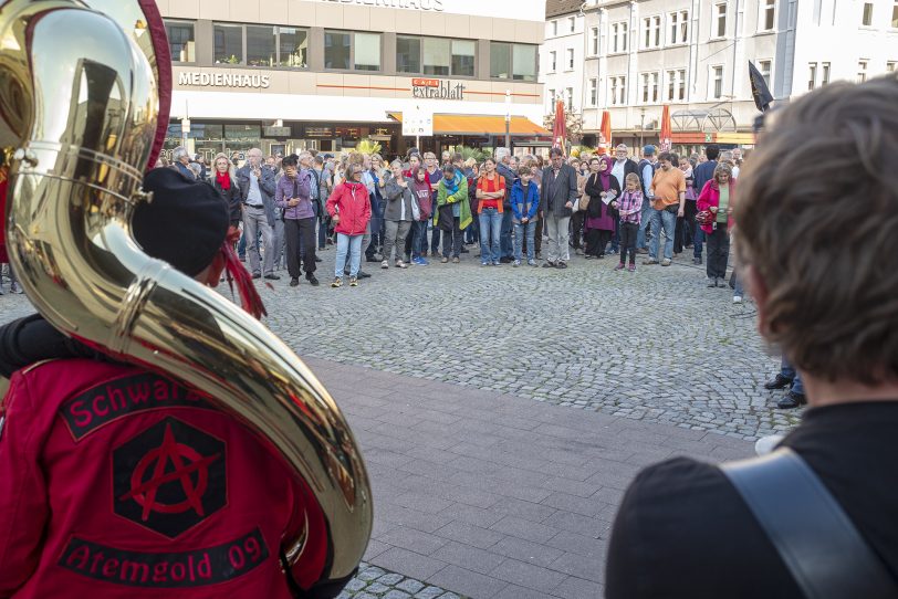 Die Veranstaltung des Herner Bündnisses auf dem Robert-Brauner-Platz.