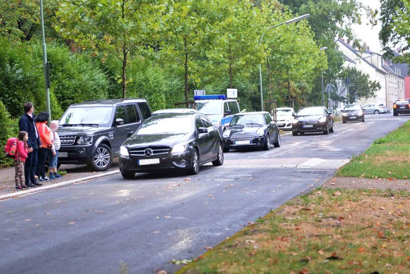 Schulanfangsaktion der Polizei - Verkehrsunfall-Prävention - an der Grundschule Am Eickeler Park (Archivfoto).
