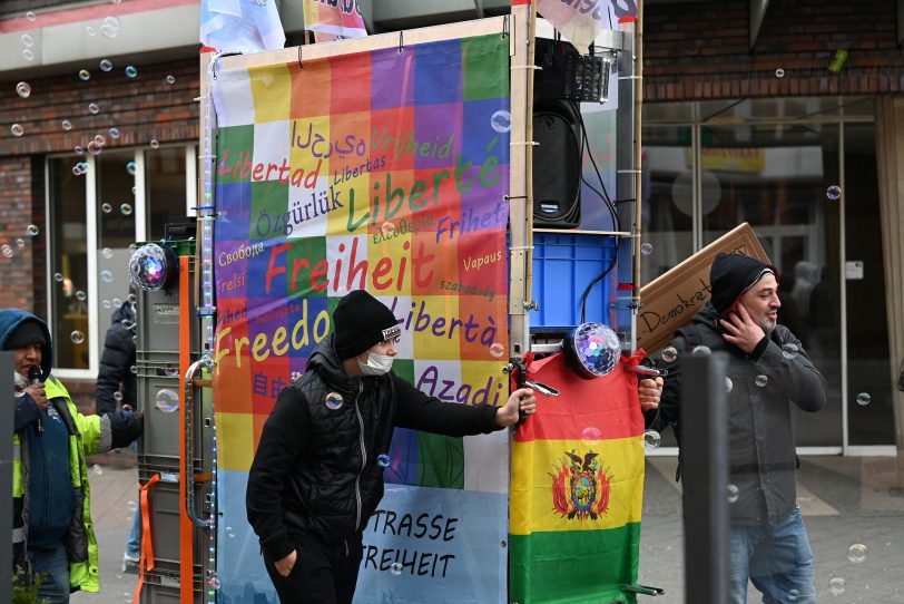 Großdemonstration der Impfgegner in der Wanner Innenstadt.