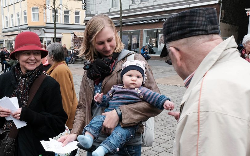 Der Flashmob sang das Steigerlied.