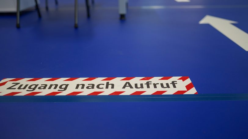 Das Impfzentrum in der Sporthalle am Gysenberg wurde vorgestellt.