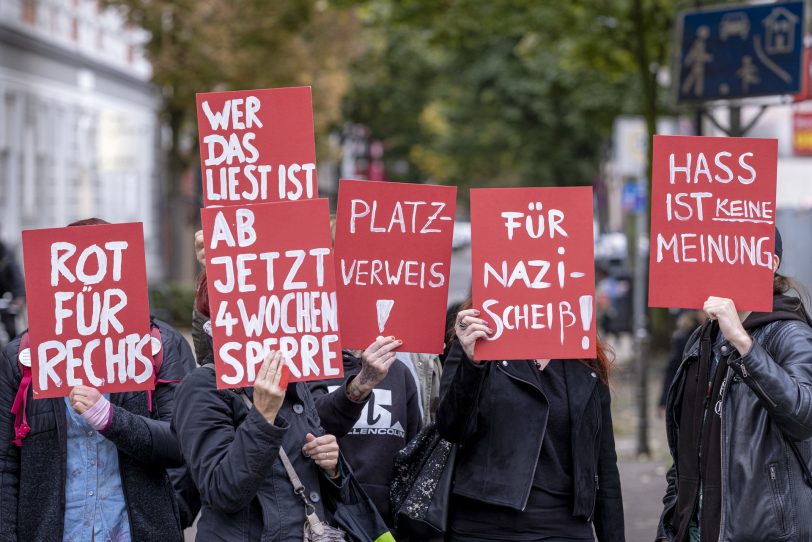 Aufmarsch "besorgter Bürger" und Protest des "Herner Bündnis", 08.10.2019.