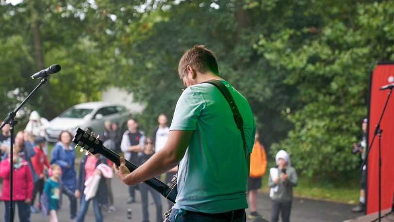 13. KAZ-Open Air im Skatepark Hibernia an der Koniner Straße am Samstag (28.8.2021). Zu sehen sind die Bands Mango (Punkrock aus Herne) und The Heartbreak Motel (Punkrock aus dem Ruhrpott)