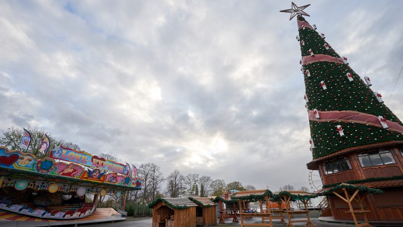 Der Aufbau des Cranger Weihnachtszaubers 2021 am 7. November 2021.