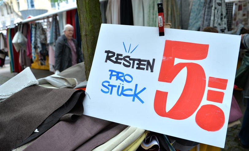 Stoffmarkt in der City.