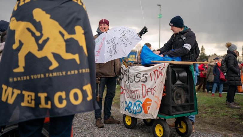 Erneute Impfgegner/Schwurbler-Demo auf dem Cranger Kirmesplatz und Demozug durch die Wanner City am Sonntag (3.4.2022).