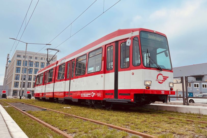 Der historische Triebwagen 332 der VhAG Bogestra, Baujahr 1977.