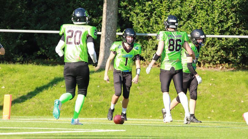 Louis Zielinski (#1) sorgte für einen Touchdown in Rheine.