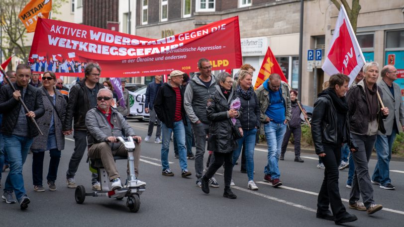 Demonstrationszug zum 1. Mai 2022.