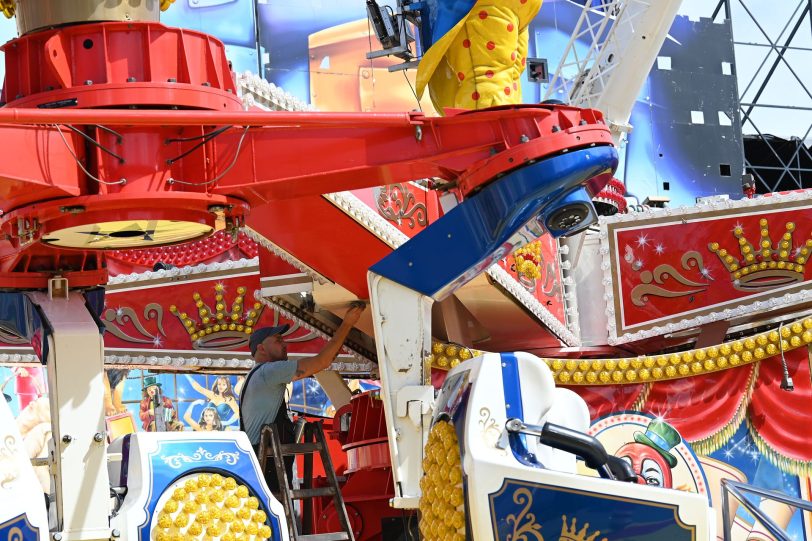 Impressionen vom Aufbau der 538. Cranger Kirmes vom 01.08.2022.