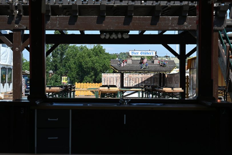 Aufbau der Cranger Kirmes 2022 - Stand 24.07.2022