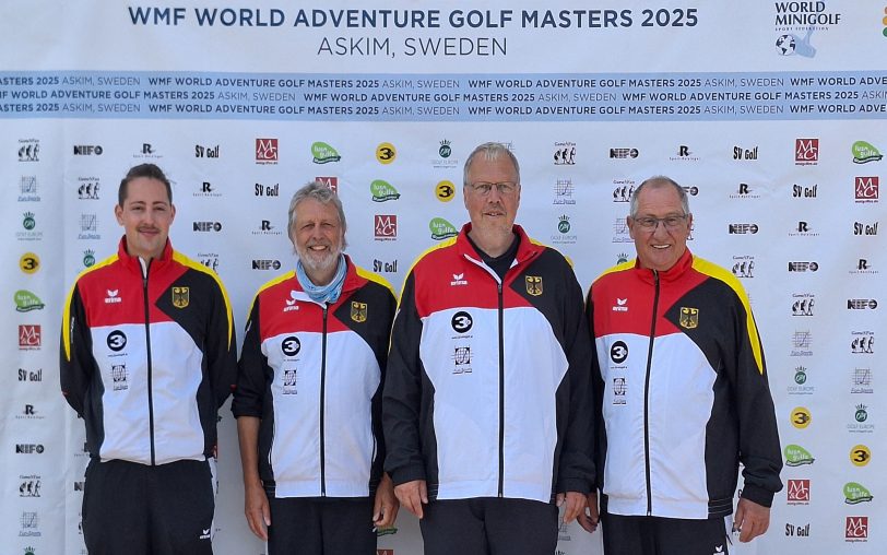 Willi Hettrich (2.v.l.) war bei den World Adventure Golf Masters 2025 in Askim (Schweden) Teil von Team Deutschland.