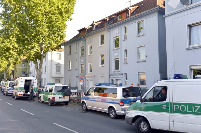 Einsatz von Polizei und Ordnungsbehörde an der Cranger Straße.