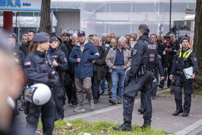 Aufmarsch "besorgter Bürger" und Protest des "Herner Bündnis", 08.10.2019.