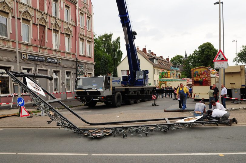 Da lag es: Der Unfall mit dem Cranger Tor am 1. August 2010.