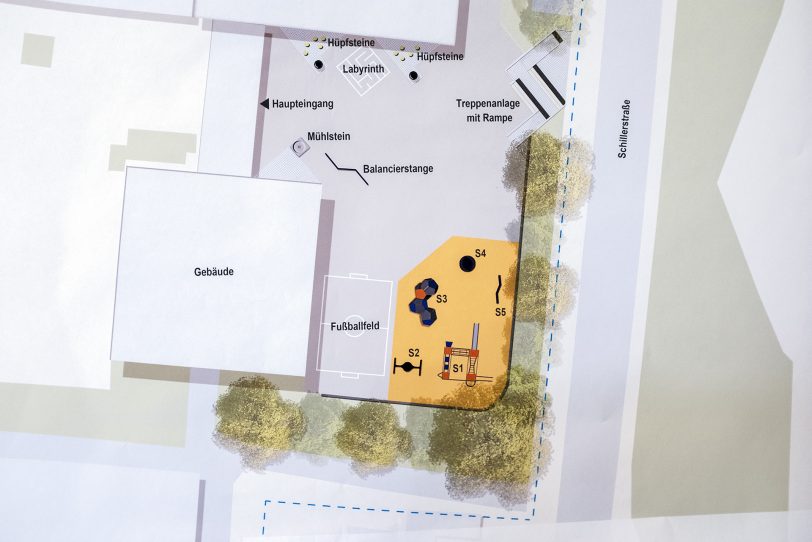 Plan zur Neugestaltung des Schulhofes der Schillerschule