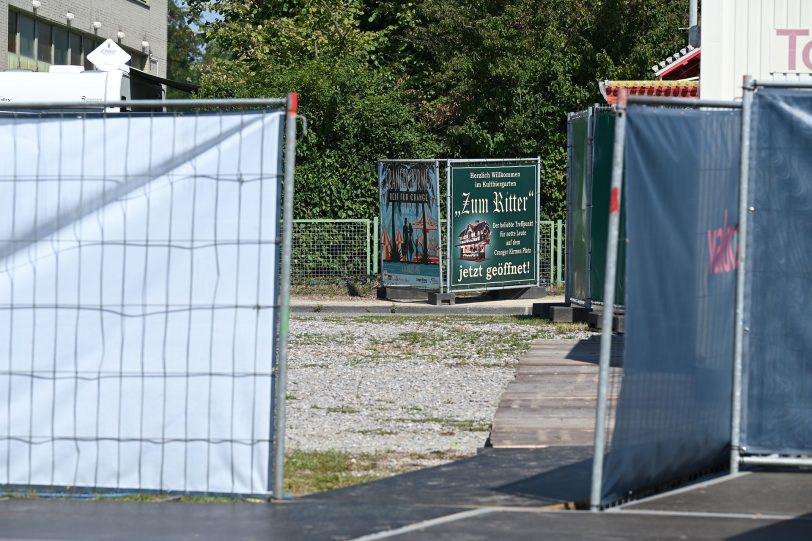 Aufbau der Cranger Kirmes 2022 - Stand 24.07.2022