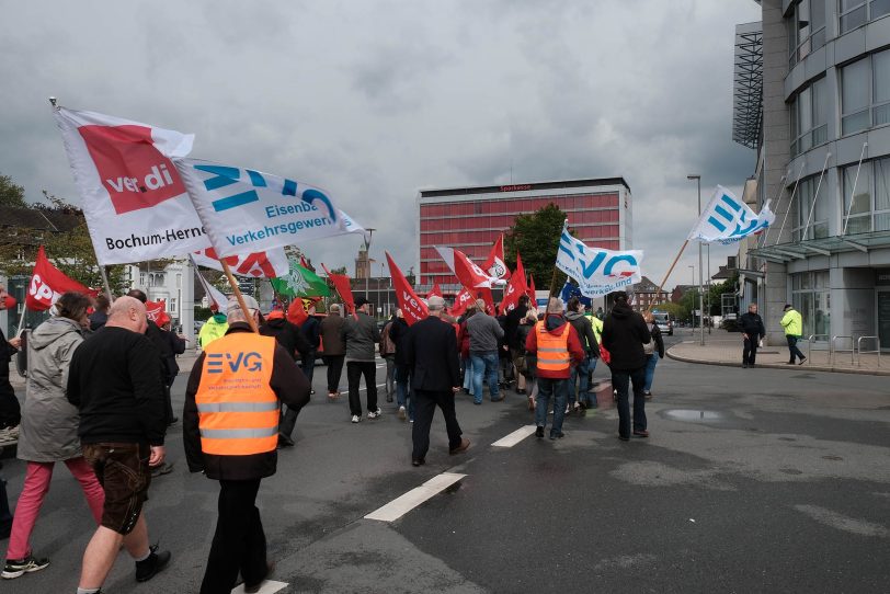 Demonstrations-Zug zum 1. Mai 2018 in Herne.