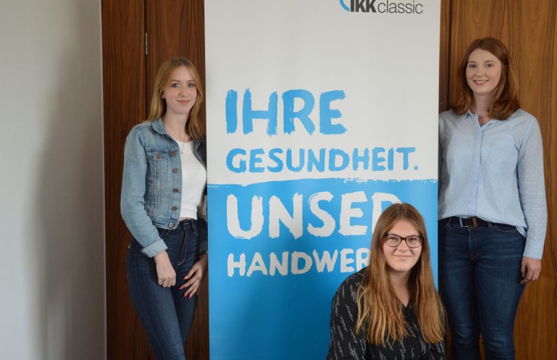 v.l. Die Azubis der IKK-Classik.Cindy-Marie Rosbach, Celine Brzezinski und Alexandra Böhme