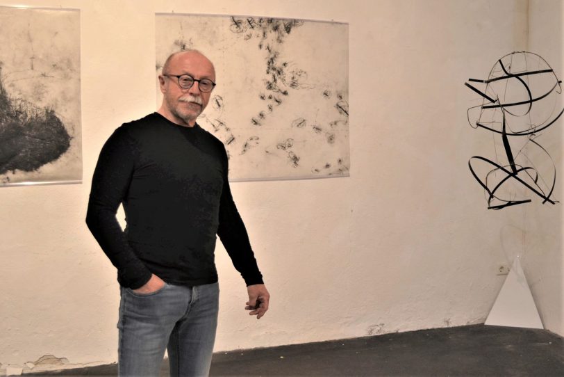 Zechenkünstler auf Unser Fritz: Werner Ryschawy versteht sich als Zeichner – auch bei seinem kinetischen Objekt.