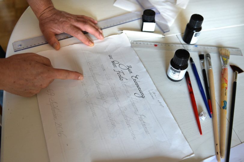 Online-Workshop der Kalligraphie.