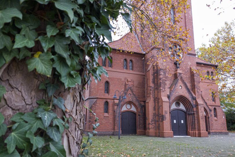 Die evangelische Matthäus-Kirche an der Bismarckstraße im Stadtteil Baukau.