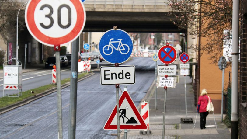 Die Fahrbahnerneuerung an der Rathausstraße.