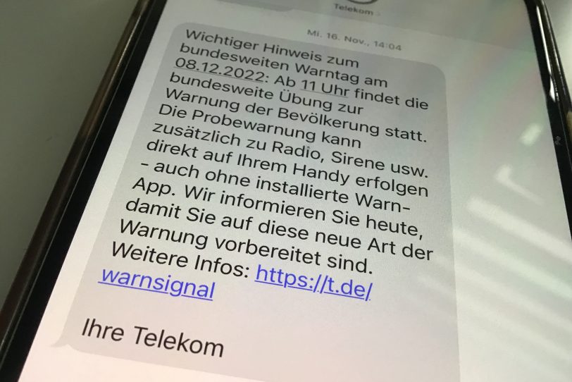Warnhinweis im Vorfeld zum bundesweiten Warntag am Donnerstag, 8. Dezember 2022, per