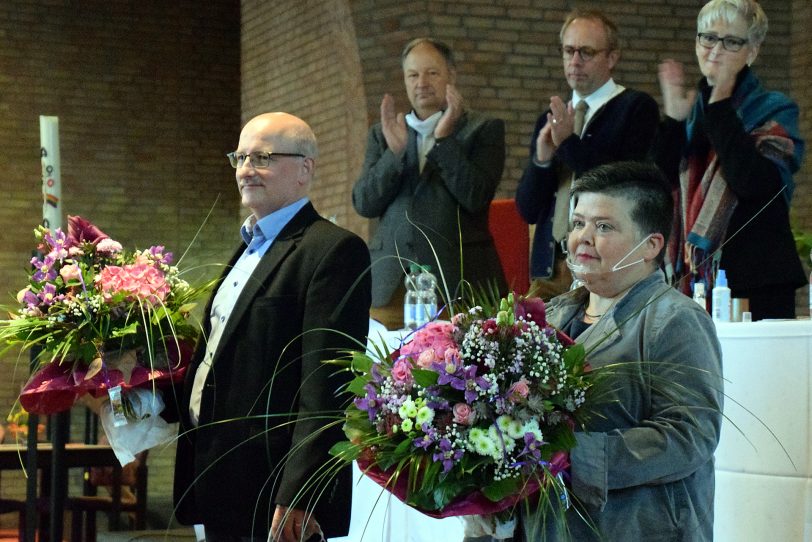 v.l. Arno Wittekind und Claudia Reifenberg, die neue Superintendentin im Kirchenkreis Herne.