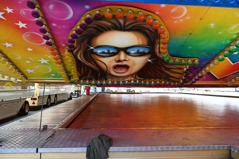 Aufbau der Cranger Kirmes 2022 - Stand 24.07.2022