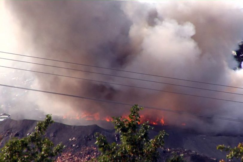 Brand auf der Zentraldeponie.