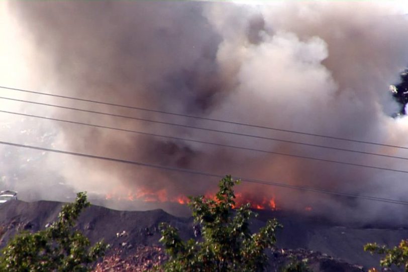 Brand auf der Zentraldeponie.