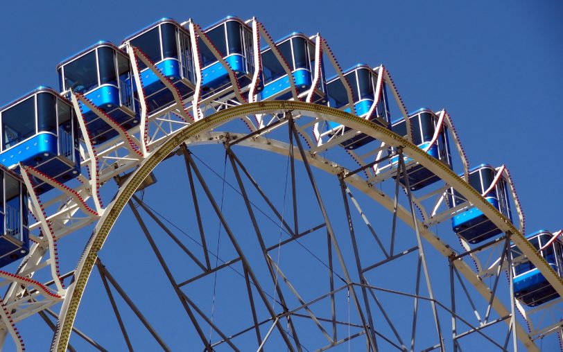 Das Riesenrad Sky-Lounge-Wheel kommt.