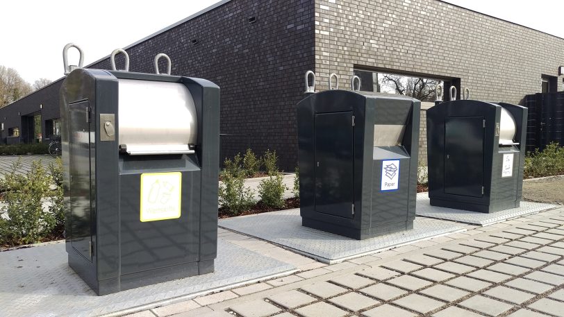 Die neue Unterflur-Müllsammelanlage am Freizeitbad Wananas.