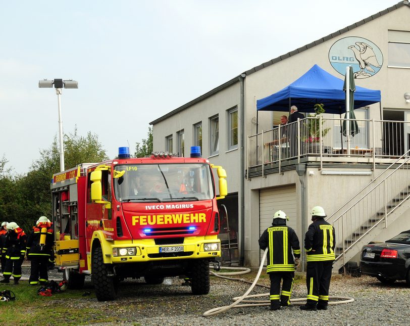 Bei der gemeinsamen Übung des Löschzuges Bickern Crange und der DLRG.