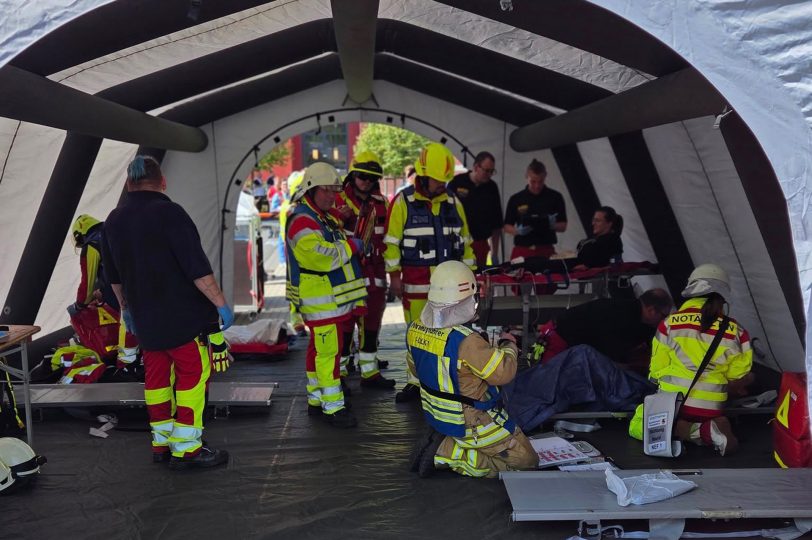 Simulierter Ausnahmezustand am Campus der St. Elisabeth. (6.9.2025)