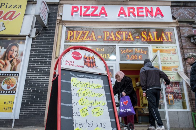 Pizza Arena am Heiligen Abend.