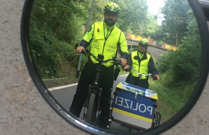 Polizei auf Fahrradstreife.