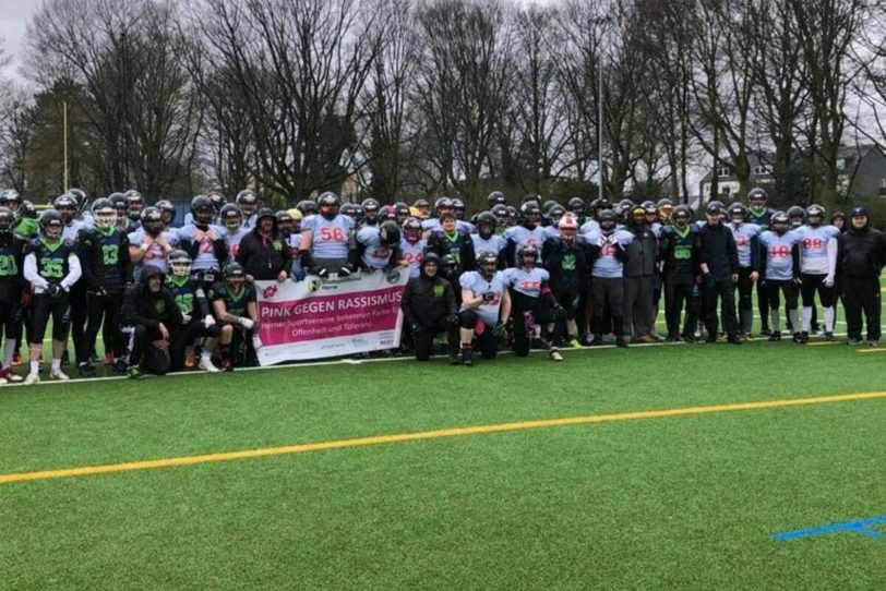 Die Black Barons beteiligten sich im Test gegen Osnabrück an der Aktion 