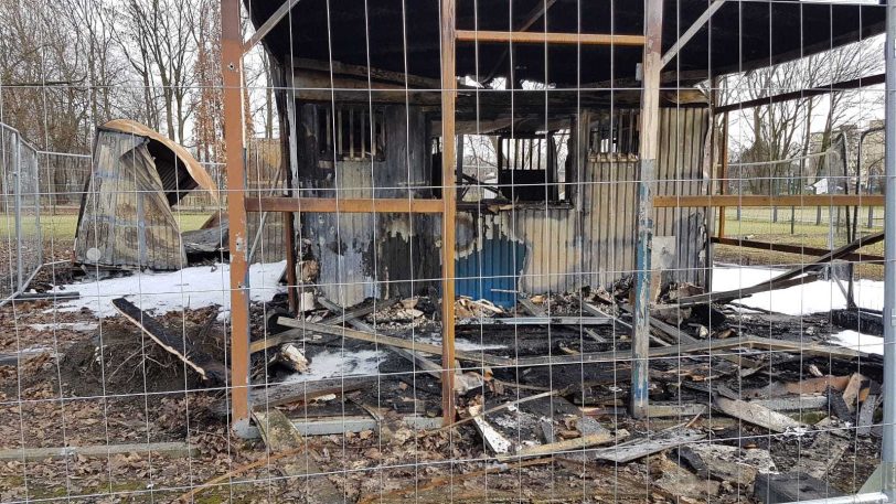 Am nächsten Tag 11.1.2020 - Brand auf dem alten Sportplatzgelände der Westfalia Herne an der Forellstrasse