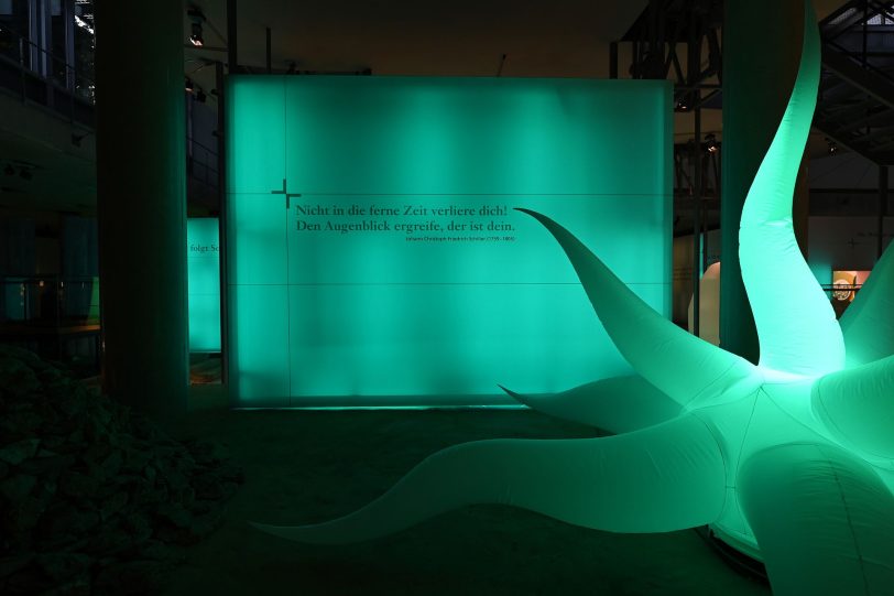 Lichtinstallationen in der Ausstellung