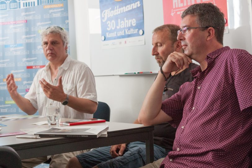 v.l. Christian Strüder, Helmut Sanftenschneider, Thomas Witt (Flottmann-Hallen).