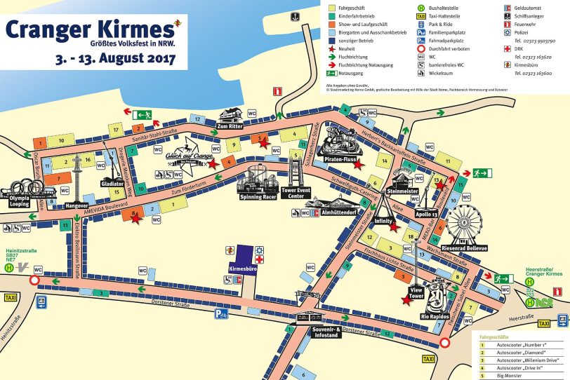 Der Plan der Cranger Kirmes 2017