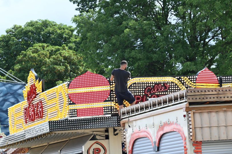 Impressionen vom Aufbau der 538. Cranger Kirmes vom 01.08.2022.