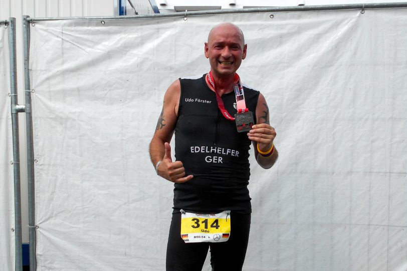 Udo Förster nach dem Ironman.