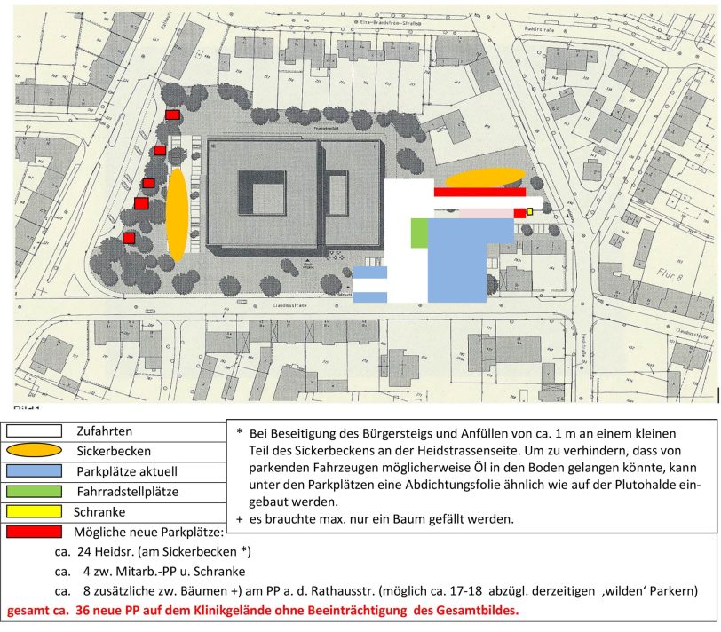 Parkplatzsituation am Rheumazentrum