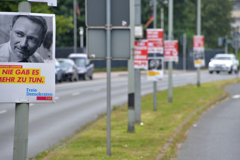 Wahlplakate zur Bundestagswahl 2021.